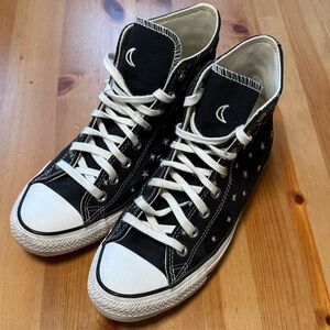 Converse Black High-Top Sneakers with Star Design (embedded star)